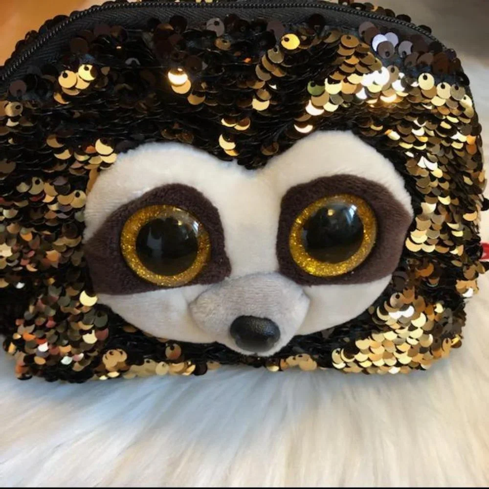 Ty Reversible Sequin Dangler Sloth Makeup Pouch